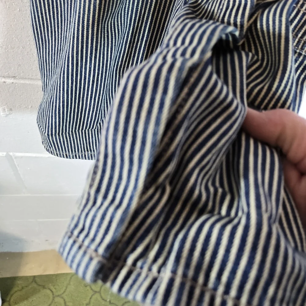 Vtg Osh Kosh B'Gosh Vestbak Engineer Striped Denim Overalls New 1895